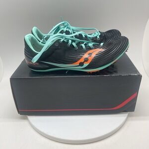 Saucony‎ Ballista MD Track Spikes Shoes Womens 9.5 Black Cool Mint S19071-26 New